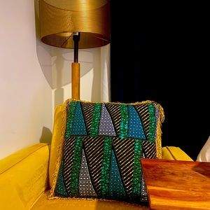 Ankara print Pillow case with fringe